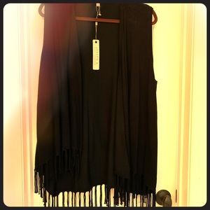 Fringed sweater vest